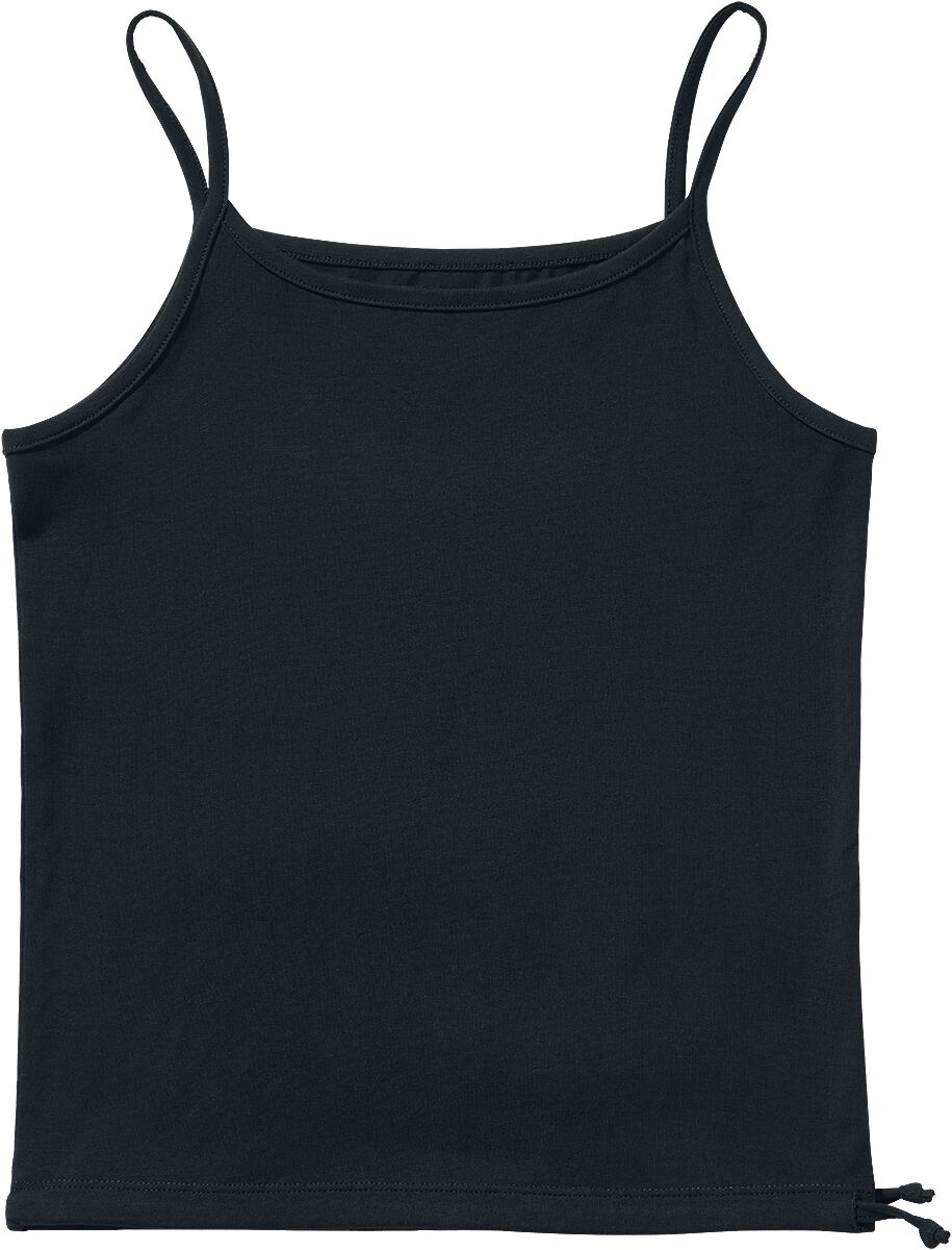 Black tank top by Brandit, featuring thin spaghetti straps and a simple, fitted design, made from soft material, available in size XS.