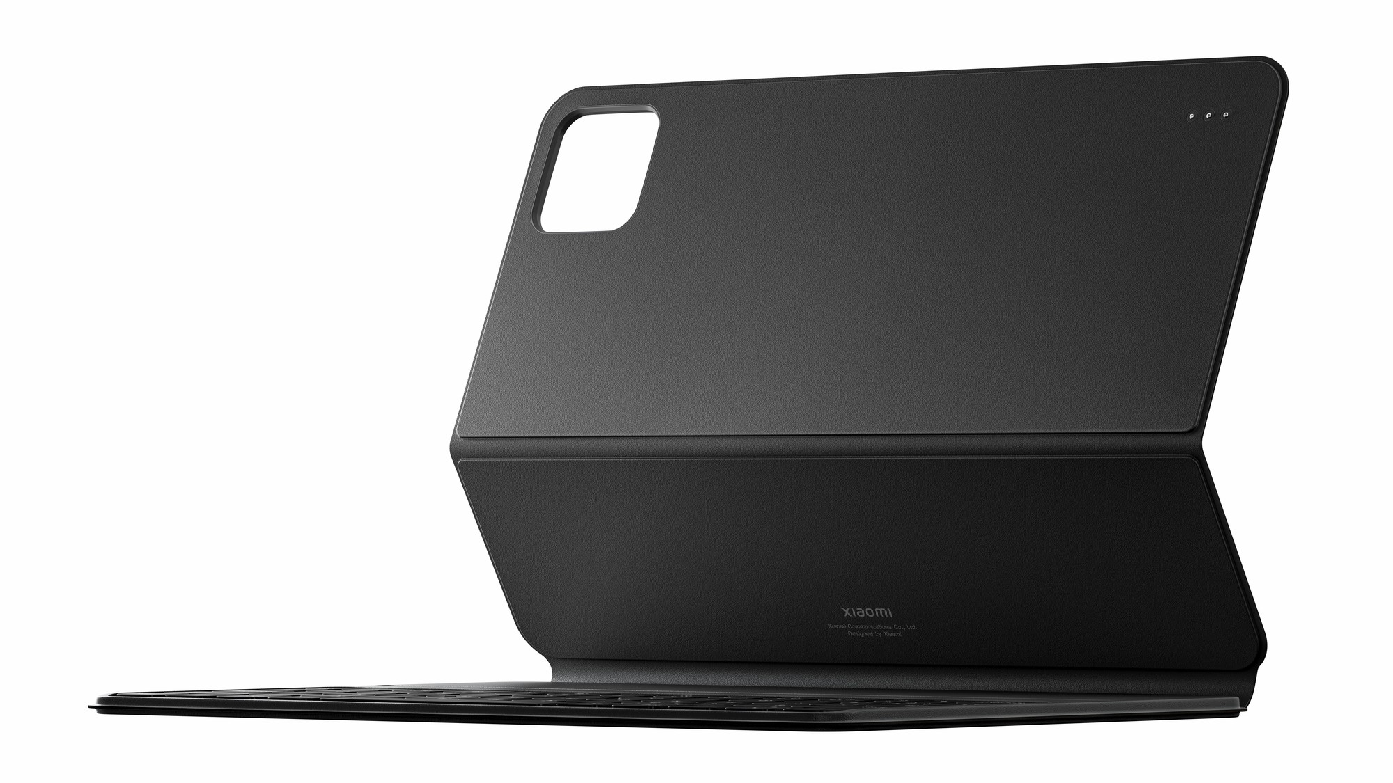 Black Xiaomi Pad 7/7 Pro Keyboard with a sleek design, featuring a textured finish and a cutout for the tablet, designed for US English layout.