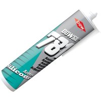 Black Dowsil 310ml silicone sealant tube with red logo, white nozzle, and teal label featuring large white text.