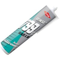 Clear silicone sealant tube, 310ml, by Dowsil, with green and white label, red Dow logo, and pointed nozzle.