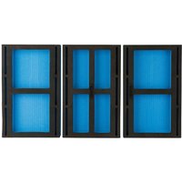 Black and blue EVA insert infill tray set, three rectangular pieces with grid-like compartments.