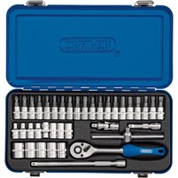 Draper 38-Piece 1/4" Metric Socket Set in Metal Case - image 3