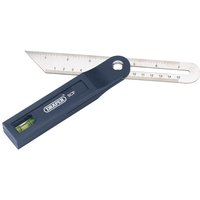 Draper 200mm adjustable carpenter's bevel with blue handle and silver metal blade with measurement markings.