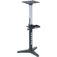 Draper AG101 adjustable bench grinder stand with black base, silver column, and mounting plate.