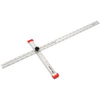 Silver Draper Expert D317 1200mm adjustable drywall tee square with red end caps and black adjustment knob.