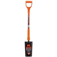 Orange Draper insulated cable laying shovel with D-grip handle and black blade.