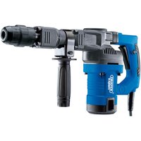 Blue and black Draper SDS-Max breaker with side handle and ribbed grip, featuring a robust motor housing.
