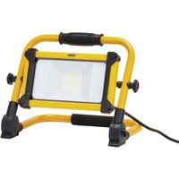 Yellow Draper folding site light with black frame, 50W SMD LED, 5500 lumens, and a black handle on top.