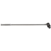 "Draper T25B Expert 1'' Drive Flexible Handle, long silver metal bar with pivoting head and textured grip end"