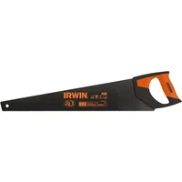 Black Irwin Jack 880 saw with orange handle and PTFE-coated 22-inch blade featuring bold branding.