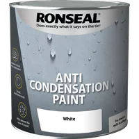 Ronseal Anti-Condensation Paint 2.5L, white can with water droplet design, labeled to stop mould and condensation.