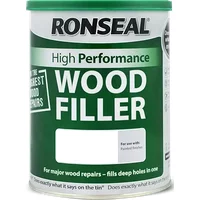 Ronseal High Performance Wood Filler 550g, white can with green label, bold white text, and 2-part filler description.