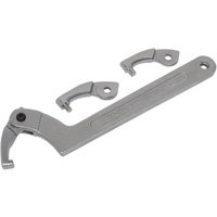 Sealey adjustable C spanner hook and pin wrench set, silver, with large handle and interchangeable heads.