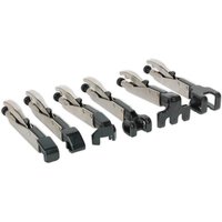 Six-piece Sealey axial locking grip set, silver and black, with various jaw shapes for versatile clamping tasks.