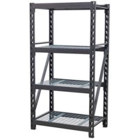 Sealey AP6372 racking unit with four black mesh shelves and sturdy metal frame.