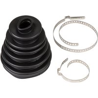 Black rubber Sealey CVJ boot with accordion design, two silver adjustable metal clamps included.