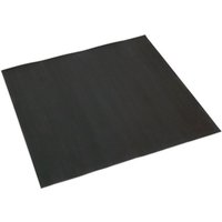Black insulating rubber safety mat, square shape, textured surface, 1x1m size.