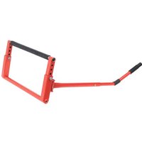 Red Sealey two-arm center stand with adjustable height and rubber grip handle.