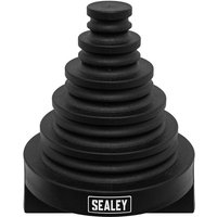 Sealey VS5057 Brake Pipe Bending Tool, black with multiple circular grooves and Sealey logo at the base.