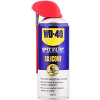 WD-40 Specialist Silicone Spray, 400ml can, blue and silver with red spray nozzle and yellow logo.