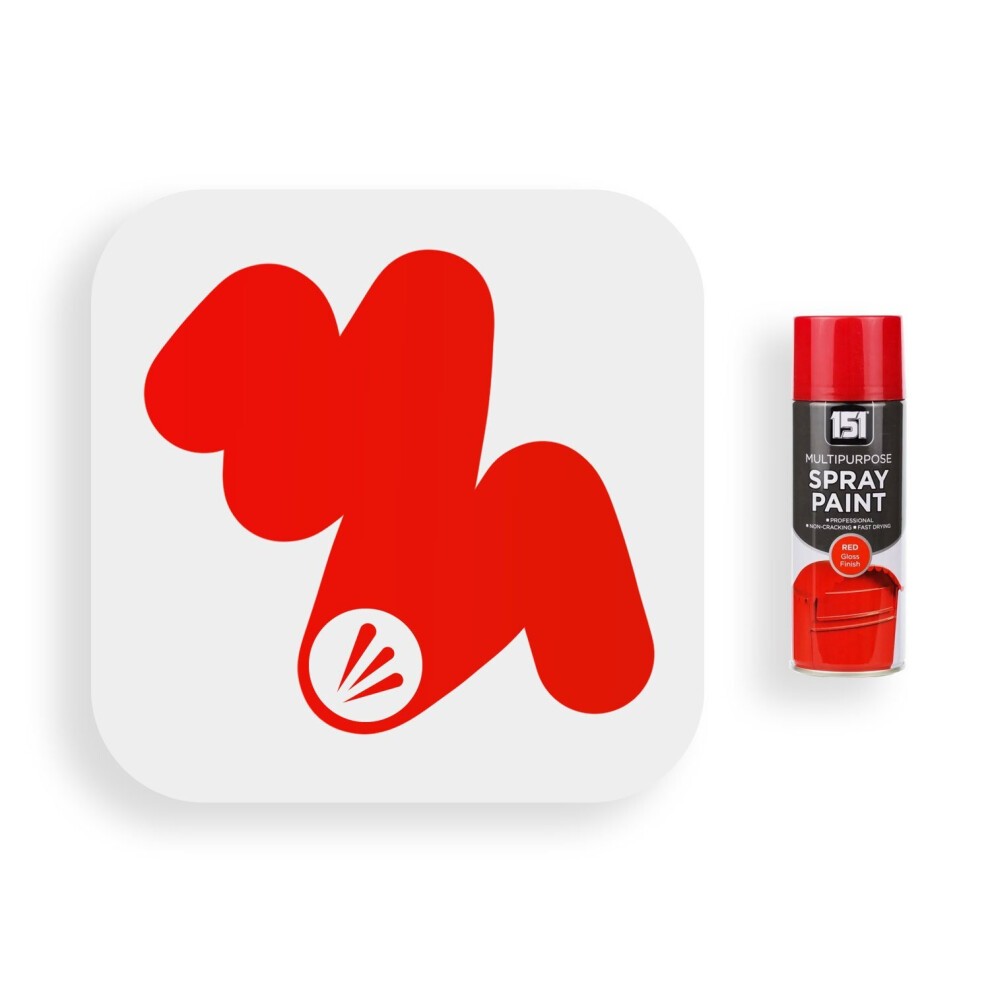Bright red 400ml spray paint can with a glossy finish, featuring a white label that reads "151 Multipurpose Spray Paint" and a stylized red splash graphic.