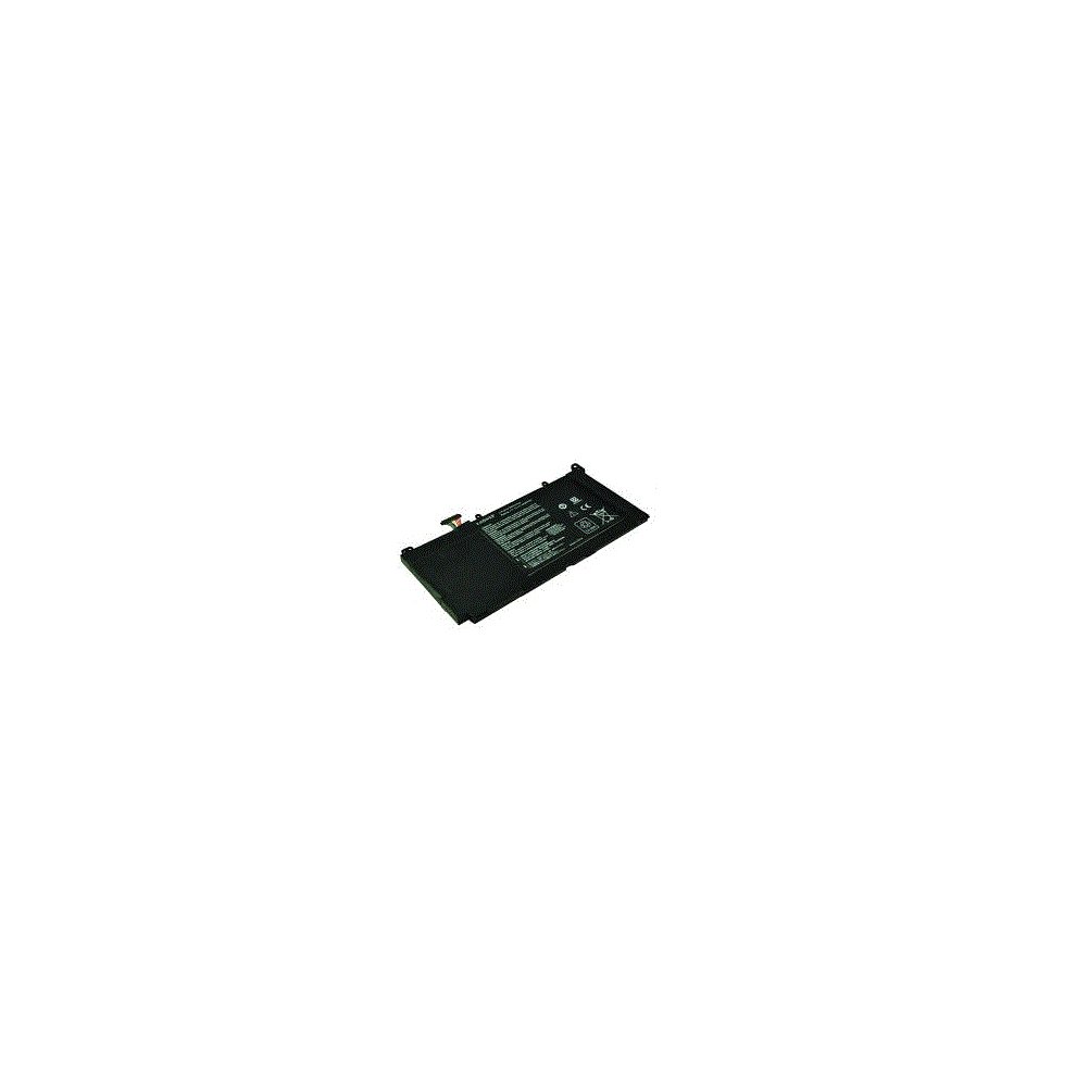 Black 2-Power 11.1V 4400mAh Li-Polymer laptop battery with multiple connector pins and printed specifications on one side, designed for compatibility with various laptop models.