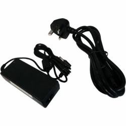 Black 2-Power AC adapter with a rectangular design, labeled 19V 3.75A 75W, accompanied by a mains cable and additional connector cables.
