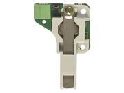 White intercom system accessory with a green circuit board, featuring a circular opening and a metal lever for installation, designed for 2N intercom systems.