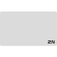 Gray 2N Mifare Desfire EV3 RFID card with rounded corners and black 2N logo in the bottom right corner.