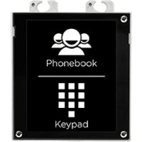 Black 2N Touch Display with icons for phonebook and keypad, featuring a sleek rectangular design with mounting brackets.