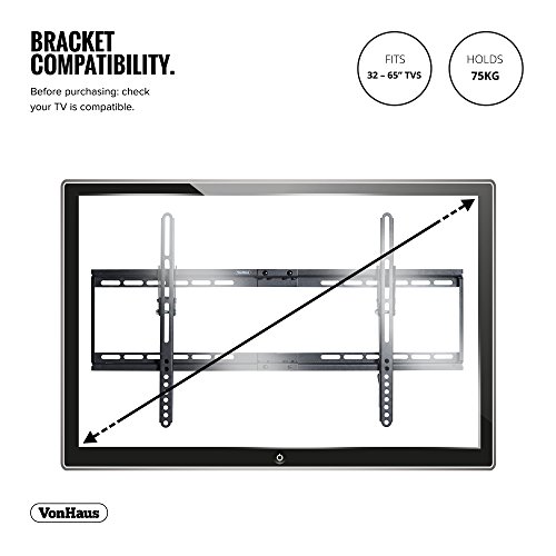 VonHaus VonHaus 37-82 Inch Tilt TV Wall Bracket - Black