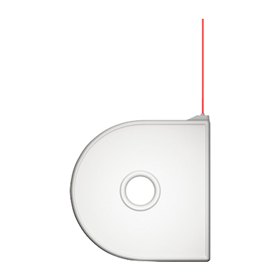 Red PLA filament cartridge designed for 3D Systems Cube, featuring a curved white plastic casing with a circular opening and a visible red filament spool.