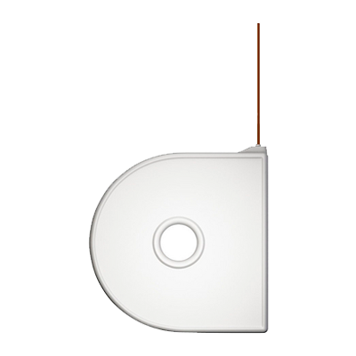3D cartridge in a rectangular shape with a circular opening, featuring a brown PLA filament, designed for use with 3D Systems Cube printers.