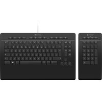 Black 3Dconnexion Pro keyboard with separate numpad, USB, RF wireless, and Bluetooth connectivity.