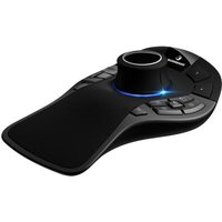 Black and grey 3Dconnexion SpaceMouse Pro USB with ergonomic design, central control knob, and multiple side buttons.