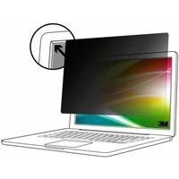 3M frameless display privacy filter for 13.5" laptop, black, shown partially covering a laptop screen.