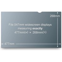 3M Privacy Filter for Desktops, rectangular, gray tint, dimensions 477mm x 268mm, fits 547mm widescreen displays.