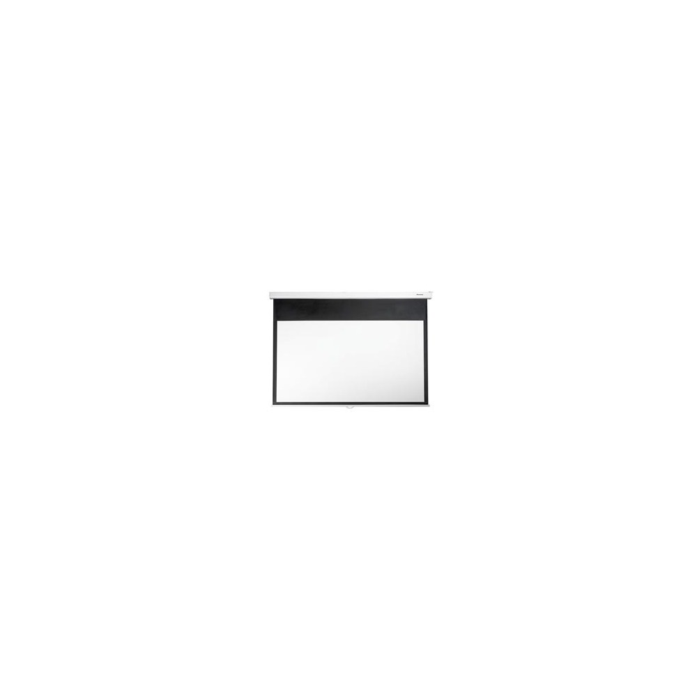 Optoma DS-9084PMG+ projection screen, 2.13 m (84"), features a sleek black casing with a smooth white screen, designed for a 16:9 aspect ratio, ideal for home theater or presentations.