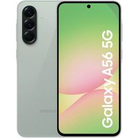 Samsung A56 5G smartphone in Awesome Olive, 8/128Gb, with triple rear cameras and edge-to-edge display.
