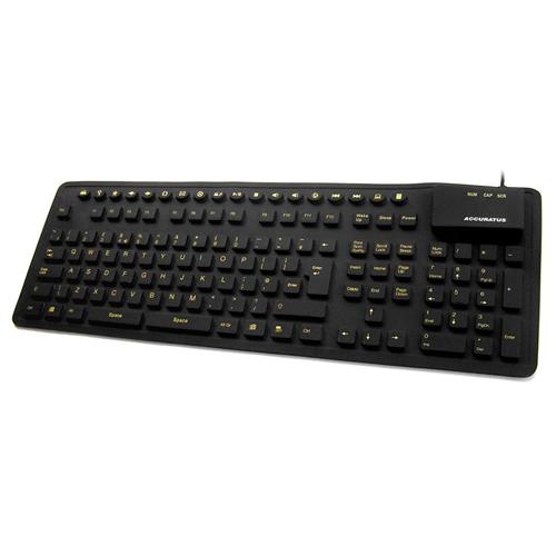 Accuratus WP127 V2 keyboard Industrial USB + PS/2 QWERTY UK English Bl - image 3