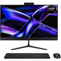 Acer Aspire C27-B All-in-One PC, 27-inch screen, slim black bezel, wireless keyboard and mouse, AMD Ryzen 7 logo.