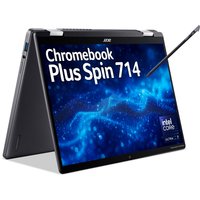 Acer Chromebook CPE794-1N, 14" touchscreen convertible, black, tent mode, stylus, blue digital wave display.