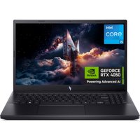 Black Acer Nitro V 15 laptop with Intel Core i5, 16GB RAM, 512GB SSD, and NVIDIA GeForce RTX 4050 graphics.
