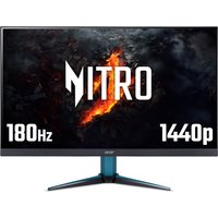 Acer Nitro VG272UV3 27" Gaming Monitor, Quad HD, thin bezel, black stand, 180Hz, 1440p resolution, fiery graphic display.