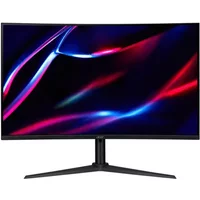Curved Acer Nitro XZ322QUV3 gaming monitor, 31.5" screen, 1500R curve, slim bezels, on a V-shaped stand.