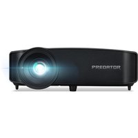 Black Acer Predator GD711 ultra short throw DLP projector with lens emitting light and Predator logo on the side.