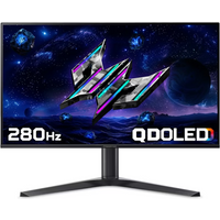 Acer Predator X27U 27" WQHD OLED gaming monitor with slim bezels, 280Hz refresh rate, and futuristic graphic display.