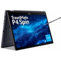 Black Acer TravelMate 2-in-1 laptop with 14" touchscreen, stylus, Intel Core i3, 8GB RAM, 256GB SSD, Wi-Fi 6.