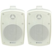 White Adastra BH4 speakers, rectangular with rounded edges, front grille, and wall-mount bracket, 30W RMS pair.