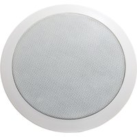 White Adastra CC6V 100V recessed ceiling speaker with circular grille and control, 6.5-inch diameter.